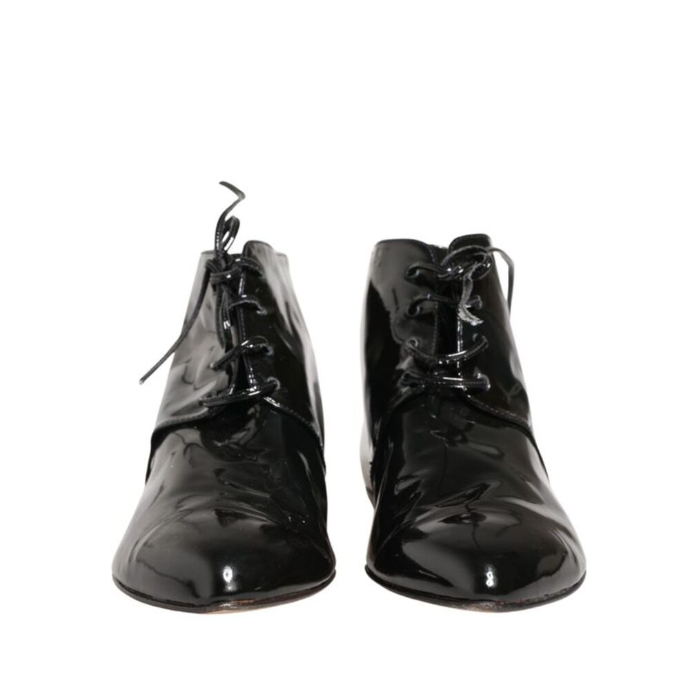 Dolce & Gabbana Black Leather AnkleBoots Women's Shoes